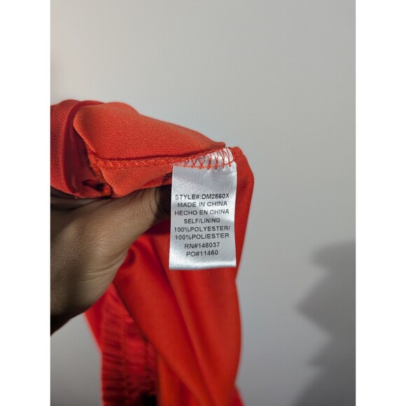 NWT Miss Avenue Pants Women Plus 1X Tomato Red High Waist Belted Wide Leg Flowy - Picture 6 of 7